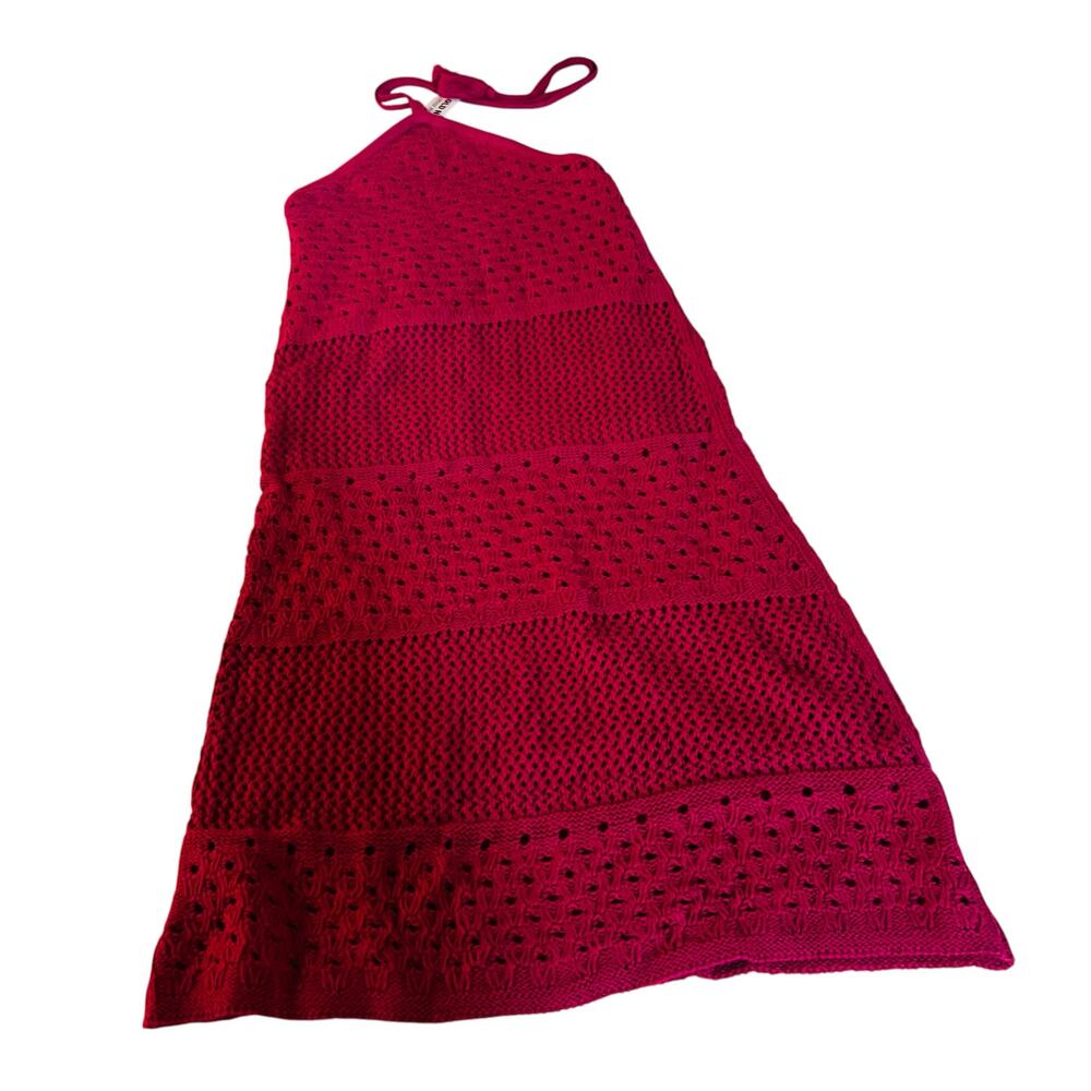 Old Navy Crochet Knit Halter Sleeveless Dress Size XS NWT Pink - Picture 2 of 7